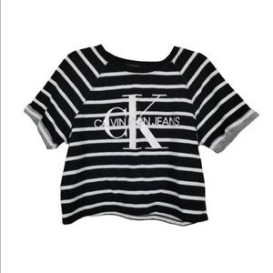 Calvin Klein Jeans Striped Cropped Top Small